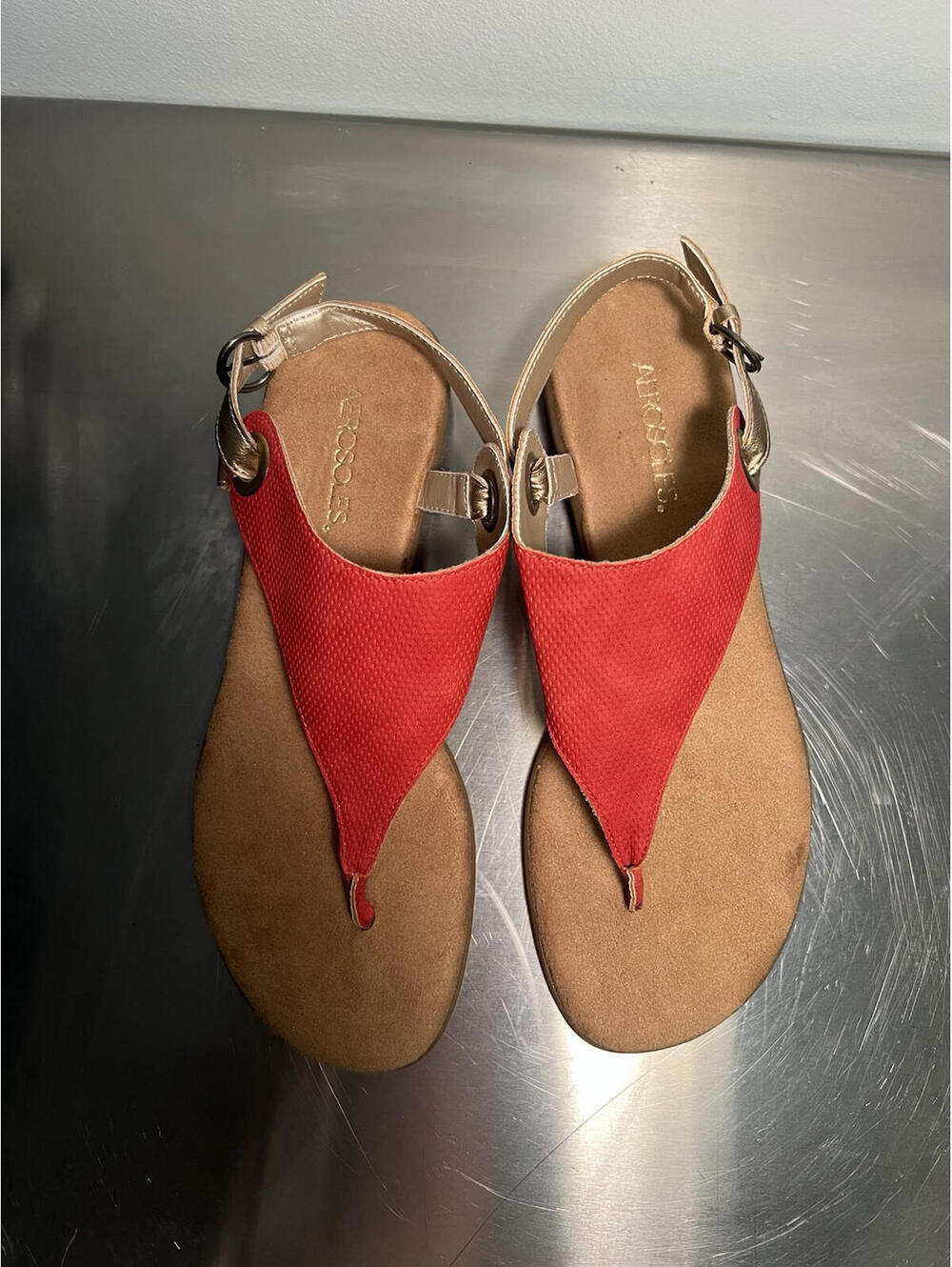 Aerosoles Sandal In Conchlusion Slingback Thong Shoe Red Size Women’s $79 Retail